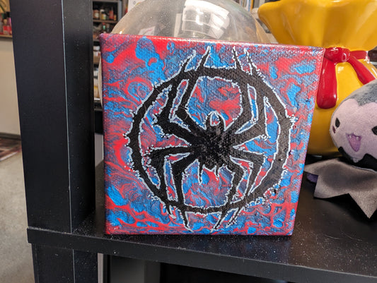 Spider-Man Paint Pour Painting
