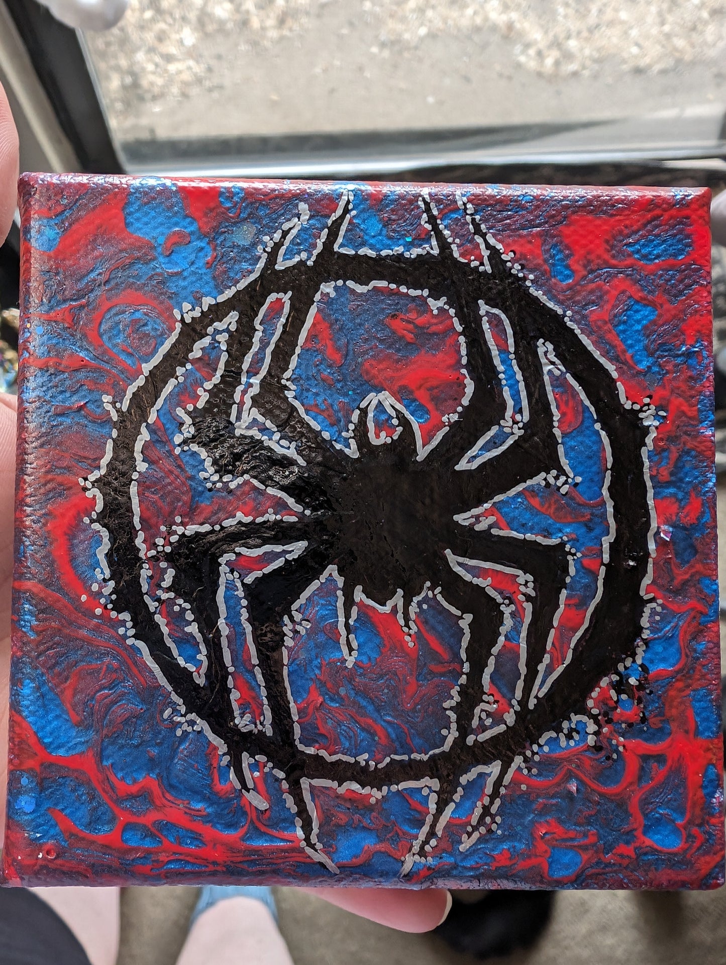 Spider-Man Paint Pour Painting